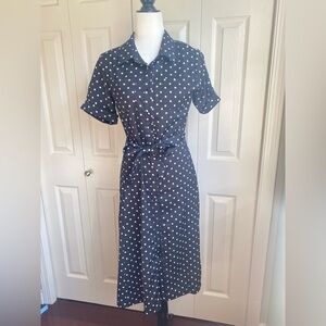 BNWT Polka Pot Button Up Belted Shirt Dress